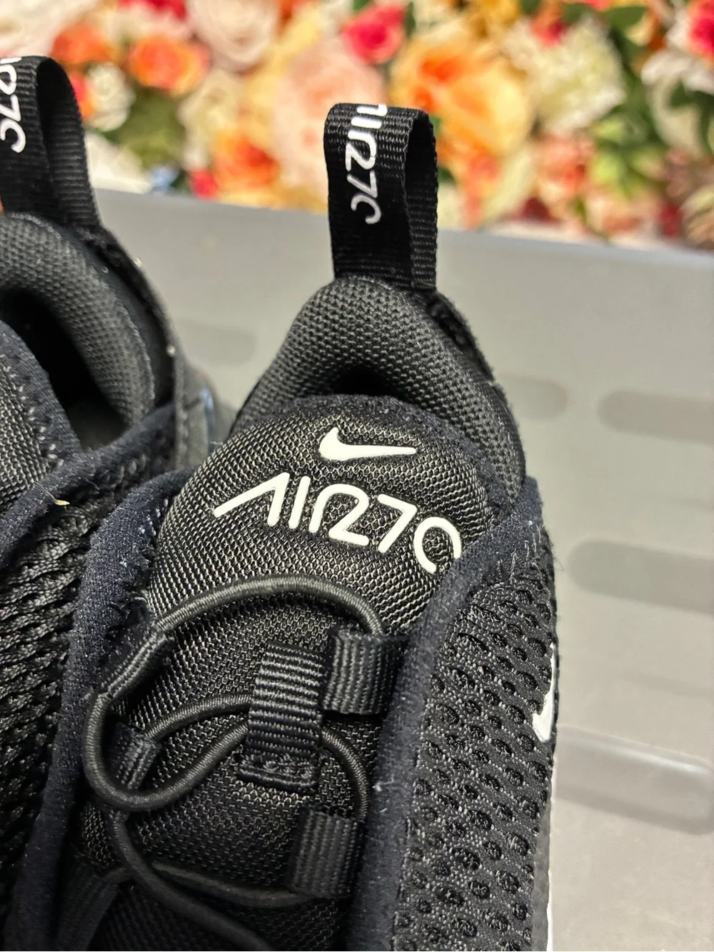 Nike Kids Black and White Air270 Slip-On Sneakers